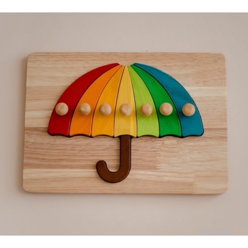 Qtoys Colourful Umbrella Peg Puzzle