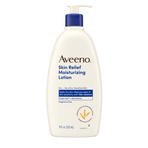 Aveeno Skin Relief Moisturizing Body and Hand Lotion for Dry Skin, Fragrance-Free, 18 oz