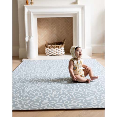 The Pembroke Baby Play Mat | Blue Abstract Memory Foam Floor Mat – Totter and Tumble LLC