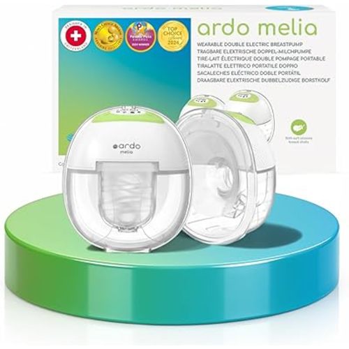 Ardo Melia Wearable, Hands-Free Breast Pump - Hospital Grade, Strong Suction, Long Battery Life, Ultra Discreet, Portable, Easy-to-Clean, 6 oz Capacity, Includes 24mm & 19mm Inserts