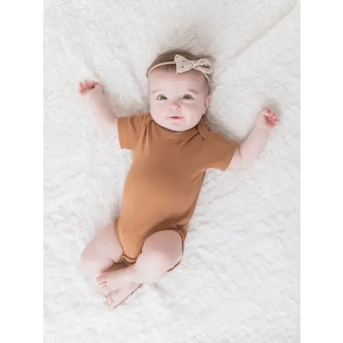 Short Sleeve Bodysuit- SIZE: 0-3 months COLORS: Ginger, Thyme, and Harbor
