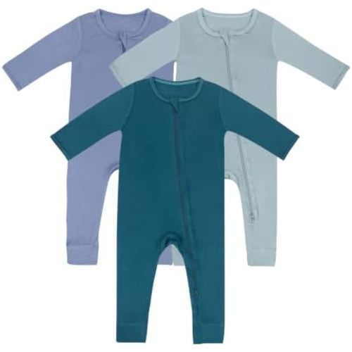 Felpur Rayon from Bamboo Baby Romper Unisex, Footless Long Sleeve Pajamas Baby Jumpsuit Newborn Sleepers