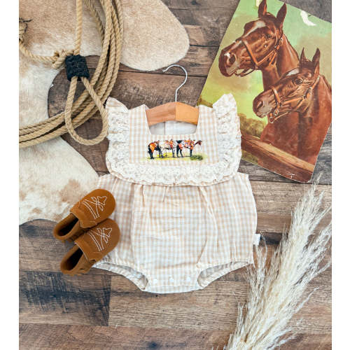 Saddle Up Horses Plaid Romper – theFRINGEDpineapple