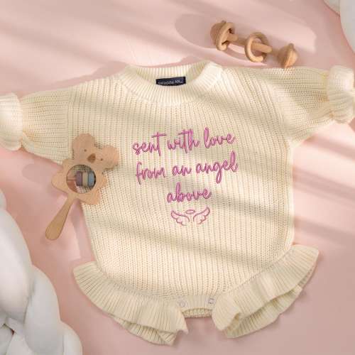 Guardian Angel Baby Bodysuit, Embroidered Rompr, Guardian Angel Gift, Baby Girl, Baby Boy