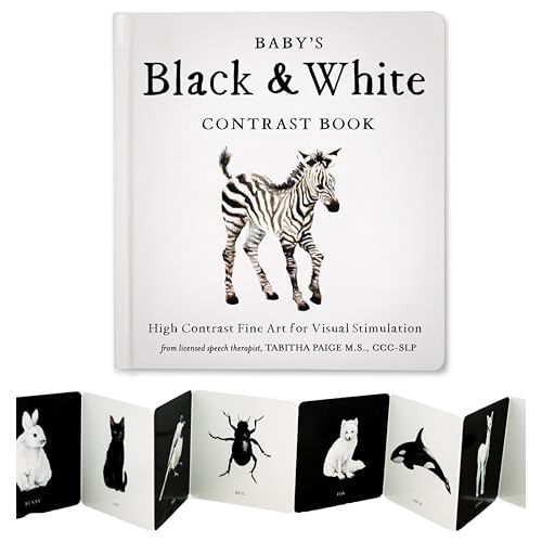 Baby's Black and White Contrast Book: High-Contrast Art for Visual Stimulation at Tummy Time (Tabitha Paige Children's Book Series)