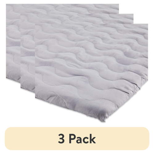 (3 pack) Parents Choice Quilted Playard Mattress Cover, Gray