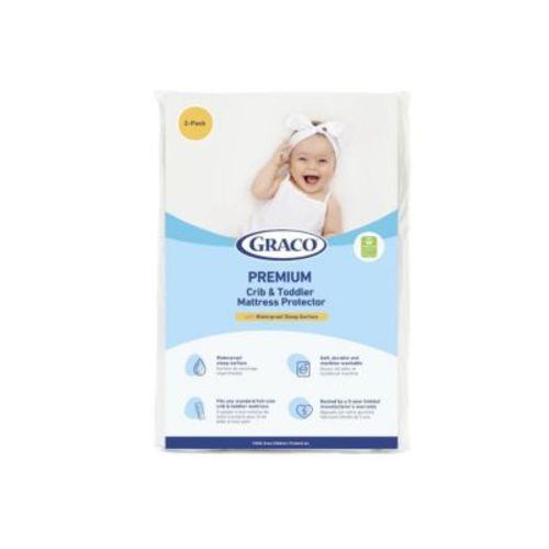 Premium Waterproof Crib and Toddler Mattress Protector - 2 Pack
