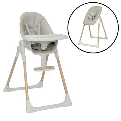 Delta Children Duet 2-in-1 High Chair and Infant Seat - Dishwasher Safe Meal Tray - FSC-Certified Wood, Taupe