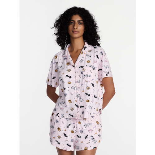 Halloween Women's Notched Top and Shorts Pajama Set from Way to Celebrate, 2-Piece, Sizes XS-3X