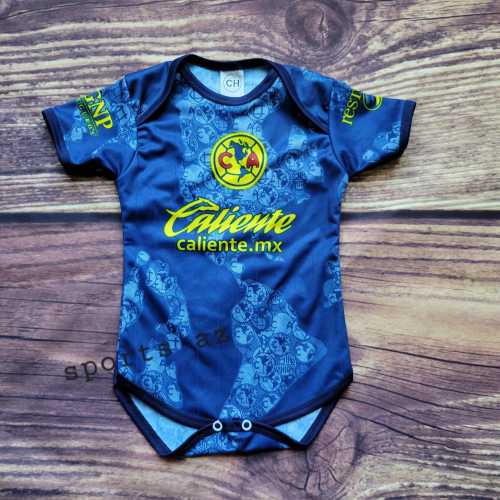 Club america Blue Baby Soccer Jersey, pañalero, bebe Jumpsuit aguilas del america baby Bodysuit