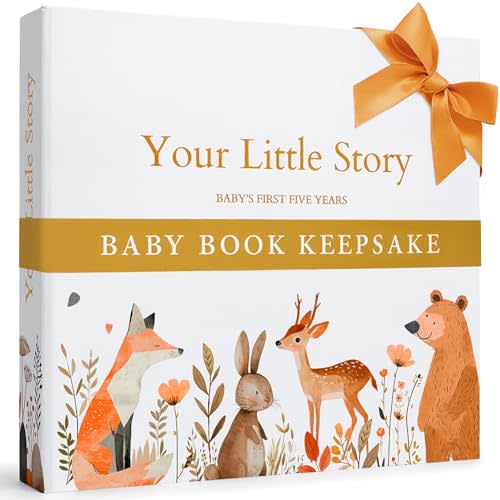 Baby Book Keepsake – 146 Page Baby Journal for First 5 Years | Baby Memory Scrapbook, Gift for Baby Shower, Gender Neutral Baby Book for Boys & Girls