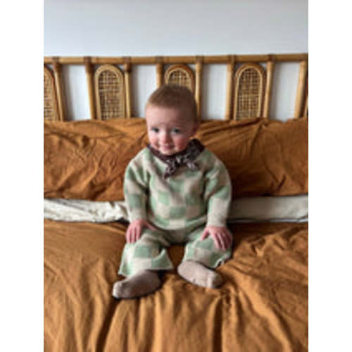 The Check Set — Sage | 100% Cotton Checkered Knit for Kids | Little Novice