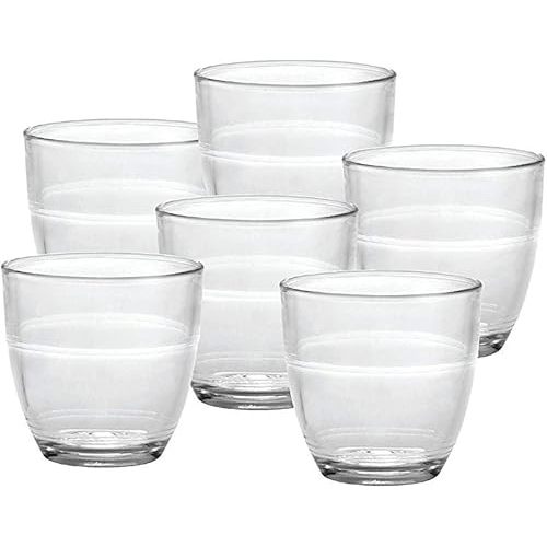 Duralex Made In France Gigogne Glass Tumbler Drinking Glasses, 3.13 ounce - Set of 6, Clear