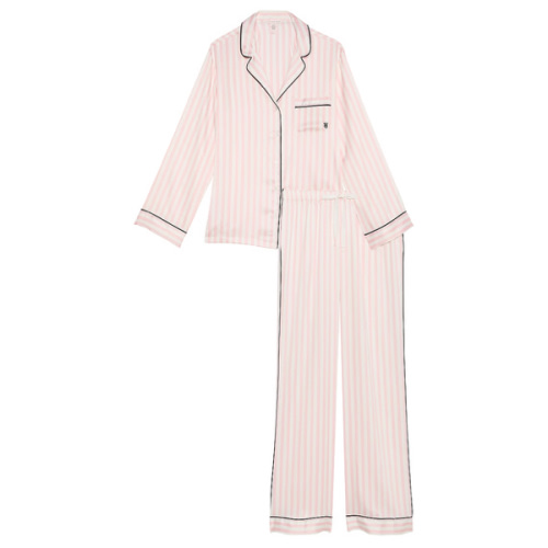 Glazed Satin Long Pajama Set
