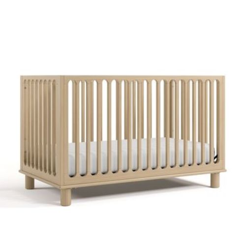 Storkcraft Sicily Deluxe 3-in-1 Convertible Crib with Toddler Guardrail Driftwood