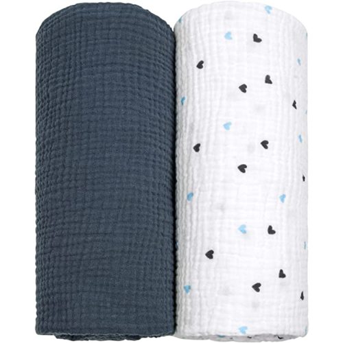 Lulu moon Muslin Swaddle Blanket Baby Receiving Blankets Neutral, 2 Pack, Travel Space