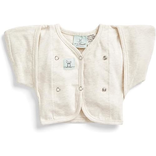 ergoPouch Butterfly Cardi 0.2 TOG – Revolutionary Swaddle Transition Aid w/Arm Pockets, Ideal for Hands-Up Sleeping, Worn Over Swaddle or Sleep Sack, Stretchy & Breathable (0–3 Months, Oatmeal Marle)
