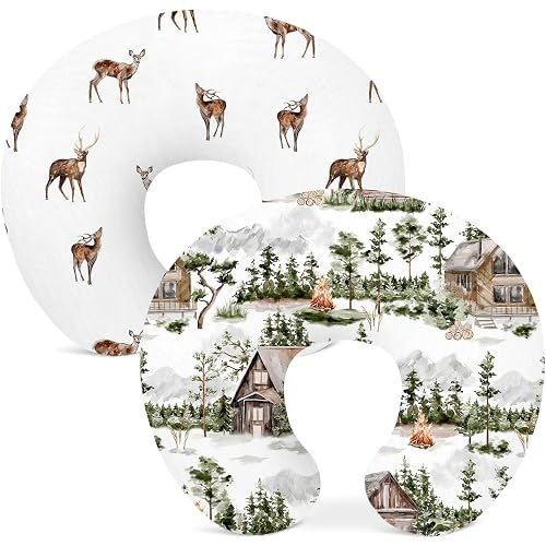 Nursing Pillow Covers 2 Pack, Stretchy Breastfeeding Pillow Covers for Baby