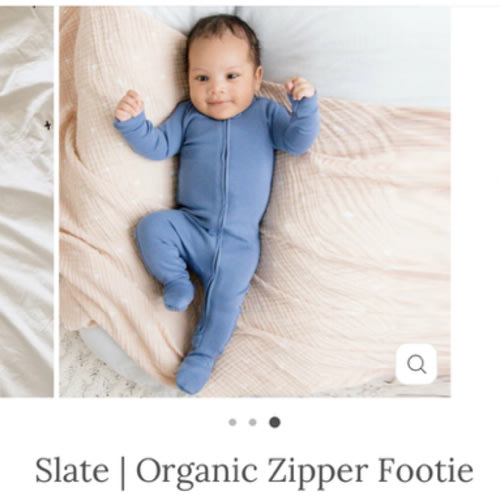 Slate | Organic Zipper Footie – L'ovedbaby