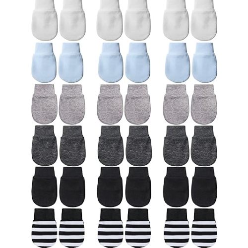 18 Pairs of Newborn Baby Mittens Infant Toddler Gloves No Scratch Mittens Cotton Gloves for 0-6 Months Baby Boys Girls