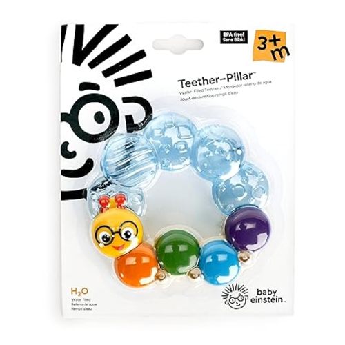 Baby Einstein Teether-Pillar Rattle and Chill Teething Toy, Ages 3 Months +