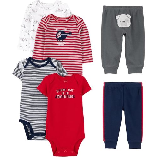Simple Joys by Carter's unisex-baby 6-piece Bodysuits (Short and Long Sleeve) and Pants Set