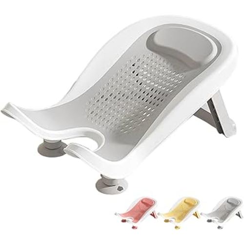 Multifunctional Infant Bath, Lying Down Shower Basin for Home Use, Counter Sink Or Bathtubs Bathtub Shower Bed, Foldable Design for Counter or Stand Use (Grey)