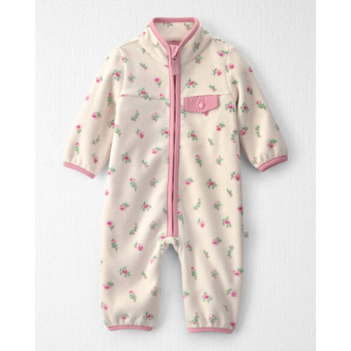 Baby Girl Recycled Mircofleece Jumpsuit in Radiant Rose - Little Planet | Carter's