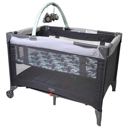 Cosco Funsport Deluxe Playard, Pack for travel, Bassinet mode, Portable Indoor & Outdoor Use/ play, compact fold, lightweight, travel bag included - Elephant Puzzle