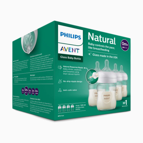 Glass Natural Baby Bottle with Natural Response Nipple - 4 Oz