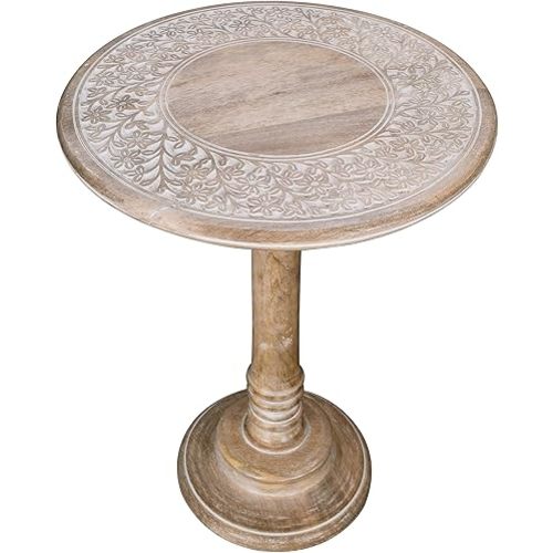 End Tables for Living Room, Wooden End Table, Small Side Table, Nightstand, Bedside Table, Entry Table for Magazines, Books & Plants – 18x22 White Wash