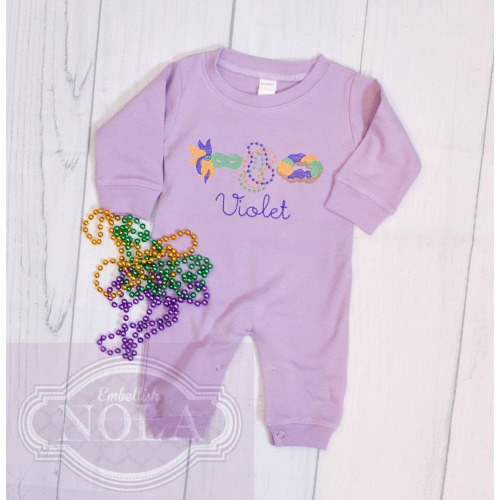 Mardi Gras Romper, Knit Romper, New Orleans, Mardi Gras Outfit, Parade Outfit, Baby Romper