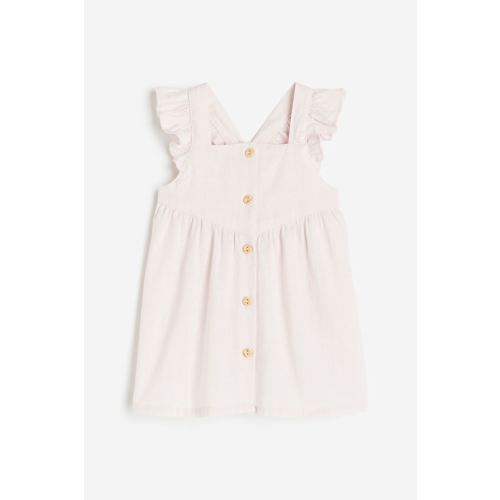 Ruffle-trimmed Cotton Dress, Light pink