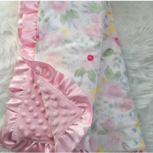 Baby girl pastel floral blanket