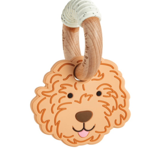 Buy Light Golden Doodle Teether and Silicone Ring Toy | Mud Pie