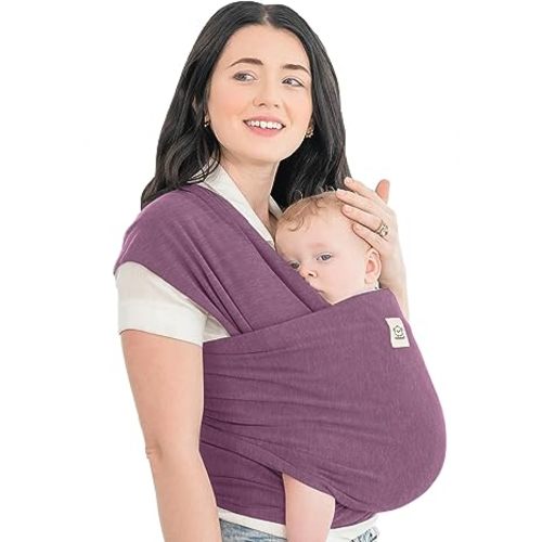 KeaBabies Baby Wrap Carrier, All in 1 Original Baby Carrier (Dark Mauve) | Newborn to Toddler Sling, Easy to Wear, Hands Free Bonding, Lightweight, Breathable Infant Wraps