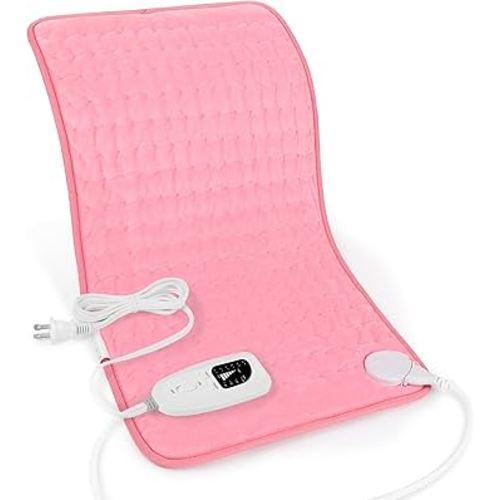 Deepsoon Heating Pad,Electric Heating Pads for Back,Neck,Abdomen,Moist Heating Pad for Shoulder,Knee,Arms,Legs,Dry/Moist Heat & Auto Shut Off,Christmas Gifts for Men and Women,BabyPink,24x12 Inch