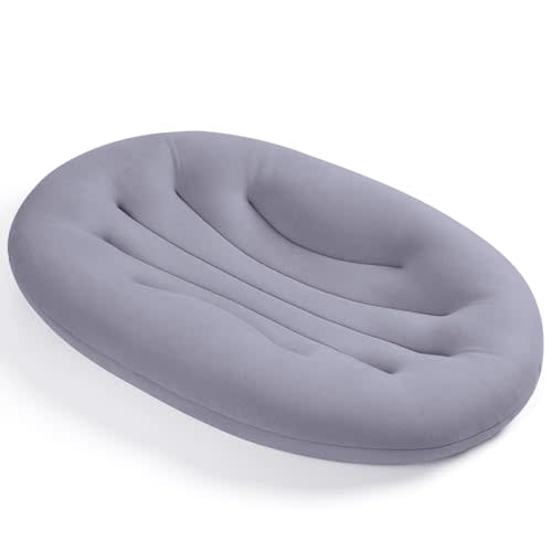 Baby Lounger for Newborn: Portable & Lightweight Pillow | Tummy Time Playtime & Diaper Changes - Skin-Friendly & Breathable for 0-12 Month Supervised Use
