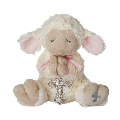 Lamb & Crib Cross for Girl - 2 Piece Set