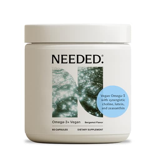 Needed. Prenatal Omega-3 - High Potency Dose of Sustainably Sourced Fish Oil, Bergamot Flavor, 1000mg DHA, 1000mg EPA, Encased in a Gelatin-Free, Plant-Based Softgel Shell, 30-Day Supply