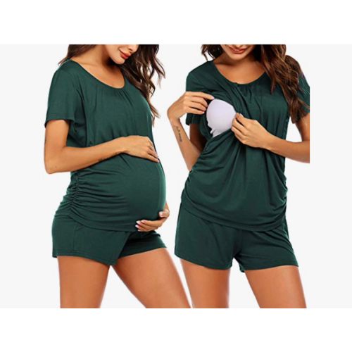 Ekouaer Womens Maternity Pajamas Nursing Pjs for Breastfeeding Soft Postpartum Lounge Sets Sleepwear Layer Pregnancy Clothes