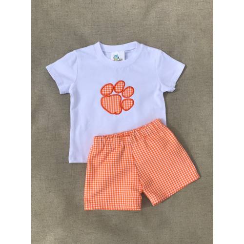 Boys Clemson Shorts Set Tiger Paw Shorts Set Custom Clemson - Etsy