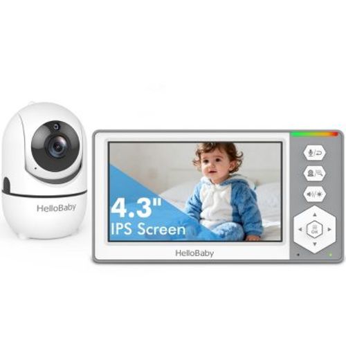 HELLOBABY 4.3" IPS Screen Pan-Tilt-Zoom Video Baby Monitor with Camera and Audio, HB6549