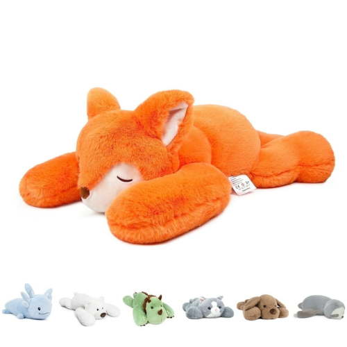 Niuniu Daddy 20"Weighted Fox Stuffed Animals 3.3lbs-Super Soft Giant Plush Toys for Stress Relief & Anxiety Comfort Christmas Birthday Gift for Adults & Kids