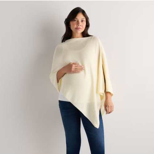 Lightweight Cotton Cashmere Nursing Shawl in Pale Custard Yellow