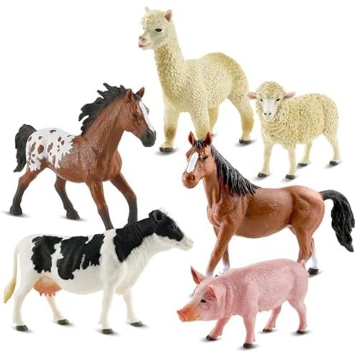 6PCS Farm Animal Toys for Kids 3-5 Realistic Plastic Farm Animal Figurines Educational Learning Toy for Toddlers Boys Girls Kids Farm Toys