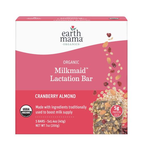 Amazon.com: Earth Mama - Organic Milkmaid Lactation Bars Cranberry Almond - 5 Count | USDA Certified Organic Breastfeeding Snacks Made with Ingredients Traditionally Used to Boost Breastmilk Supply