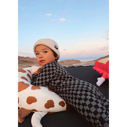 Grey Checkered Bamboo Kids Pajamas