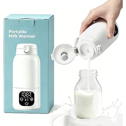 Portable Milk Warmer for Travel,Formula Container to Go 17oz Baby Bottle Warmer with 11000mAh Long Battery Fast Heating,Cordless Milk Warmer for on The go for Breast Milk and Formula, Baby Milk Warmer
