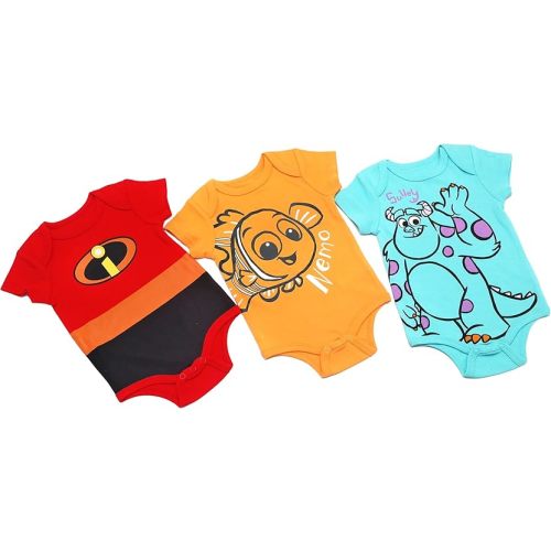 Magic Threadz Disney Clothes Baby Boys 3-Pack Bodysuits – Mickey, Toy Story, Pooh, Avengers, Pixar Newborn Outfit Set (0M-9M)